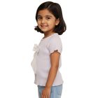 Girls Light Lavender Round Neck Casual T-Shirt, लाइलेक, small