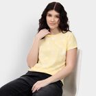 Ladies' Round Neck T-Shirt, Yellow, small
