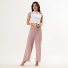 Women's Dusty Rose Balloon-Fit Textured Harem Pants, Pink, small