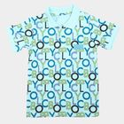 Boys Light Blue Cotton Polo Neck Polo Boys T-Shirt, एक्वा, small