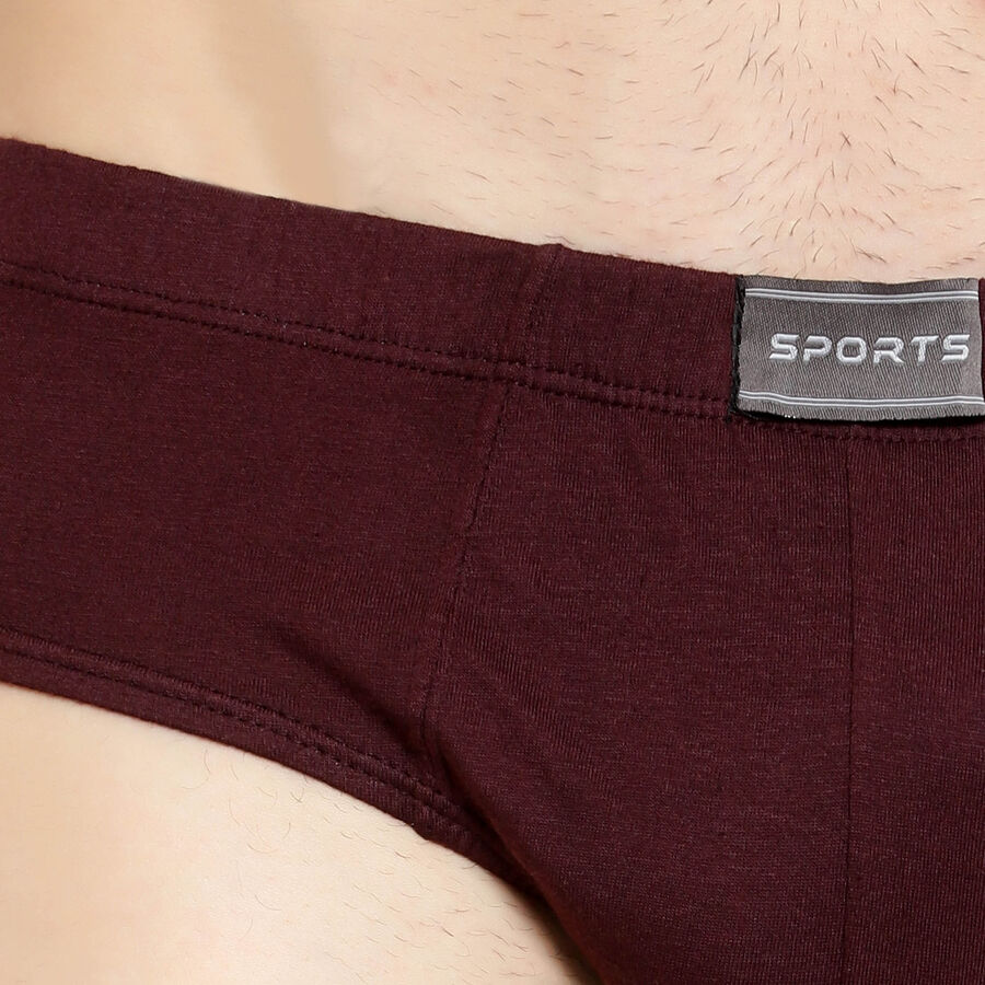 Solid V-Cut Brief, Wine, large image number null