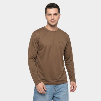 Men's Brown Round Neck Regular T-Shirt