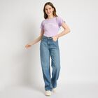Ladies' Round Neck T-Shirt , लाइलेक, small