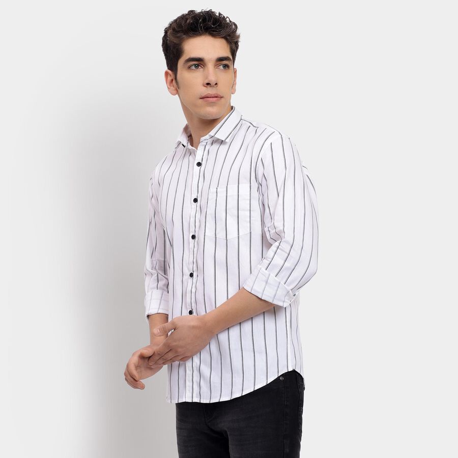 Men's 100% Cotton Casual Shirt , White, large image number null