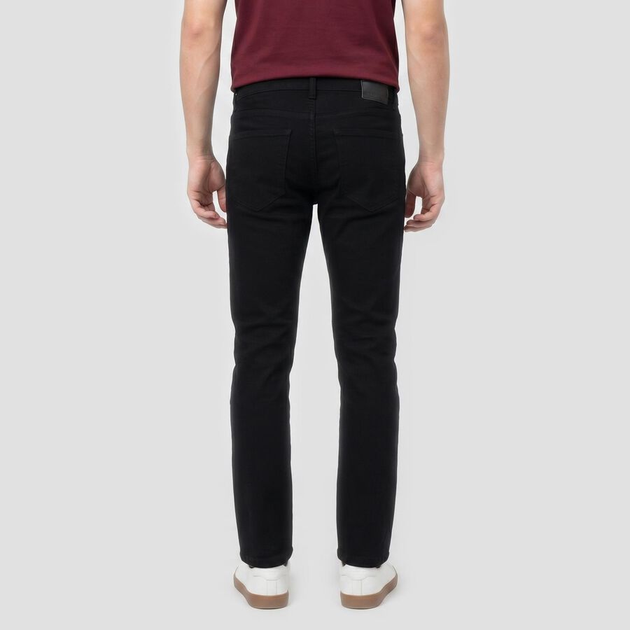 Men's Black Slim Fit Solid Jeans, Black, large