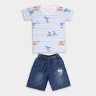 Boys' 100% Cotton Woven Baba Suit , Light Blue, small image number null