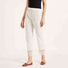 Embroidered Slim Palazzo, Off White, small image number null