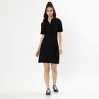 Women's Black Collared Casual Dress, Black, small