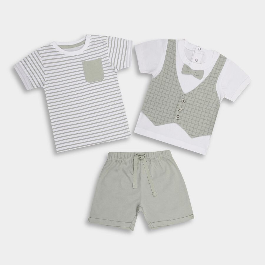 Infant Boys' 100% Cotton Baba Suit, Light Green, large image number null