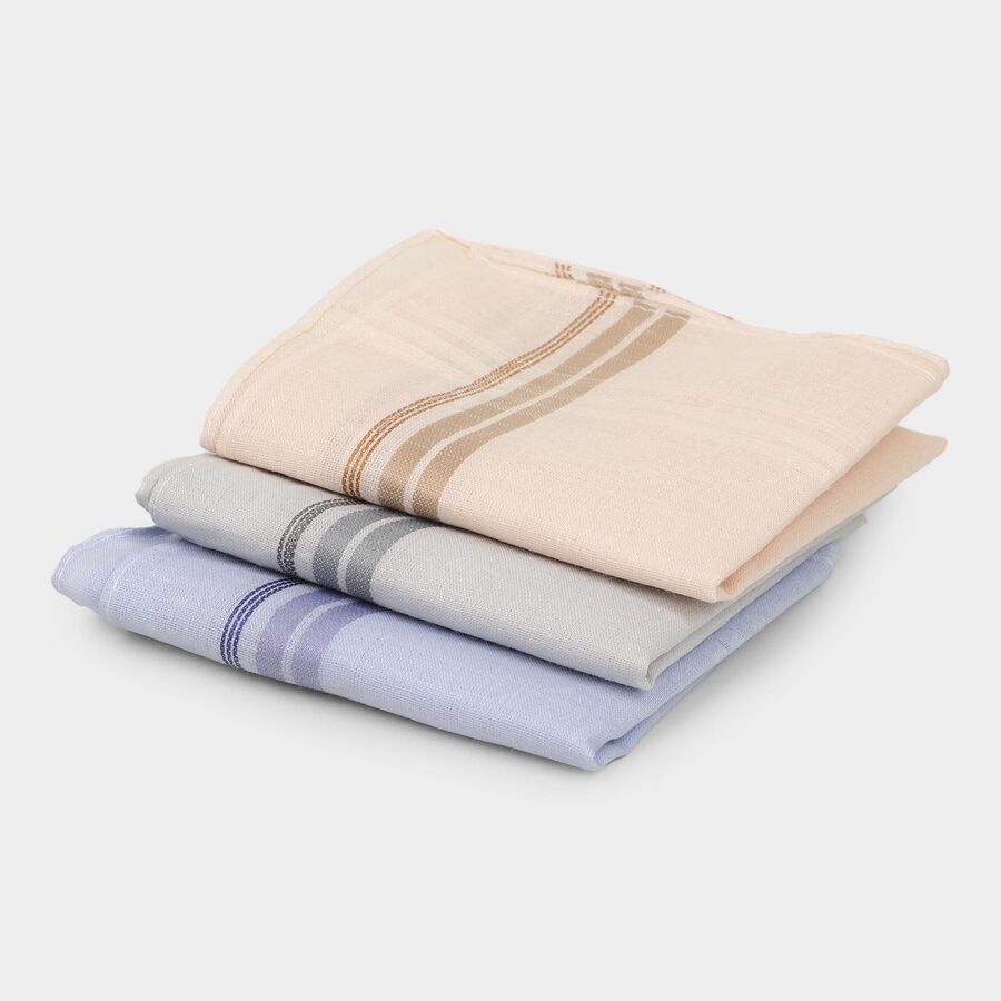 Men's Light Beige, Light Blue, Light Gray Sleeveless Classic Handkerchief, गहरा पीला, large image number null