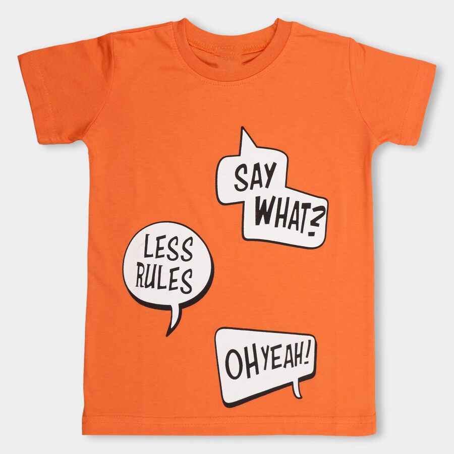 Boys' Half Sleeves T-Shirt , Orange, large image number null