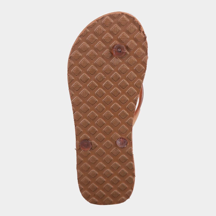 Women Animal Print Flip Flops, Brown, large image number null