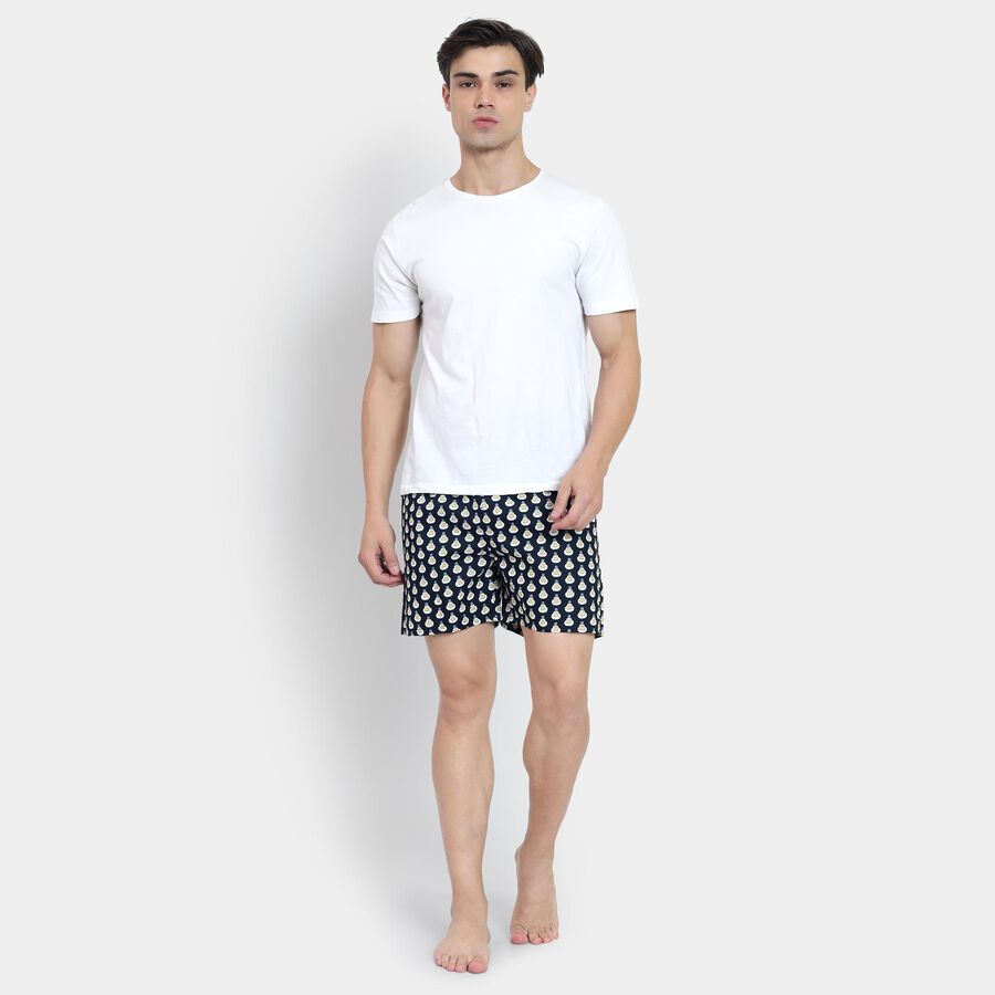 Men's 100% Cotton Boxers , Navy Blue, large