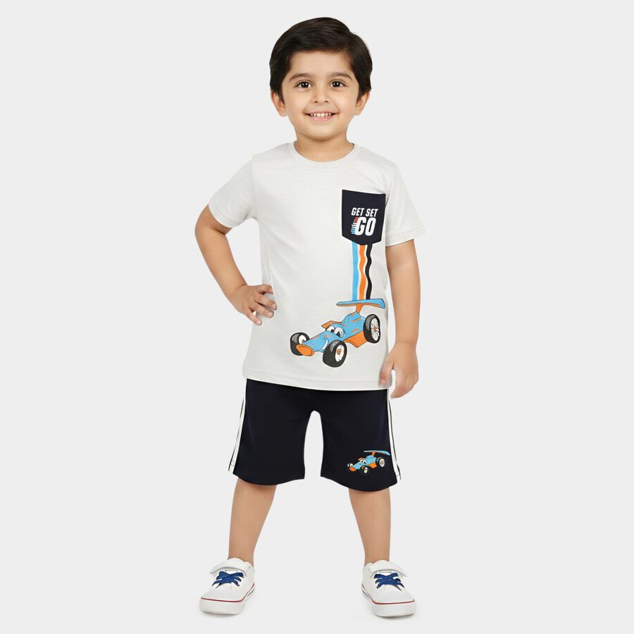 Boys Light Grey Knit Baba Suit, Ecru Melange, large