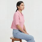 Women's Pink Classic Collar Classic Shirt, Pink, small