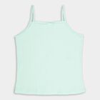 Girls' Bright Multicolor Cotton Spaghetti Neck Casual Vest, Light Green, small image number null