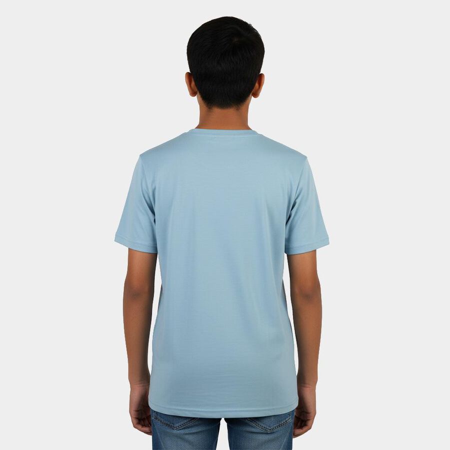 Boys' Half Sleeves T-Shirt, हल्का नीला, large