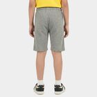 Boys Grey Relaxed Fit Graphic Print Bermuda Shorts, Melange Mid Grey, small