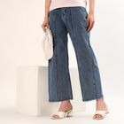 Women's Blue High-Rise Slim Fit Washed Jeans, Mid Blue, small