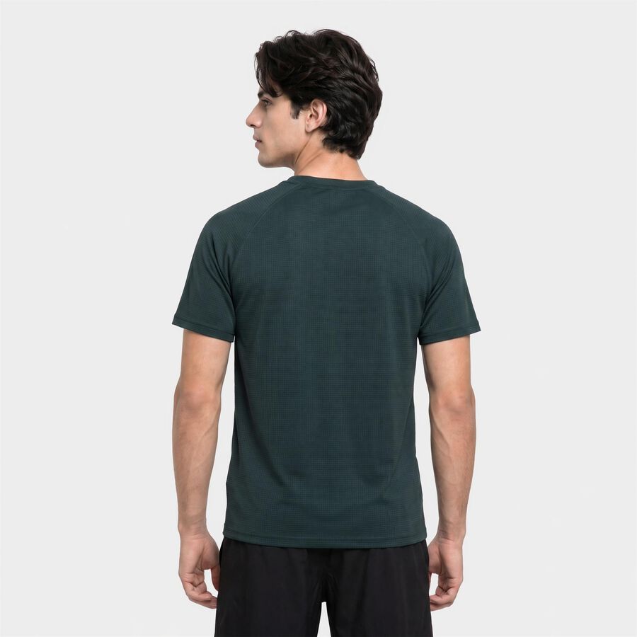 Men's Green Crew Neck Drifit T-Shirt, Dark Green, large