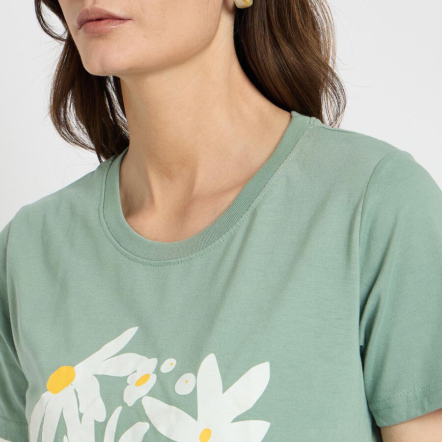 Ladies' Round Neck T-Shirt , हल्का हरा, large image number null