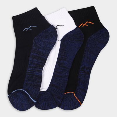 Men's Black and White Ankle Socks with Contrast Design