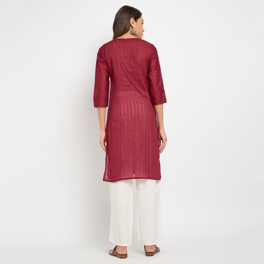 Ladies' 100% Cotton Kurta, मरून, large image number null