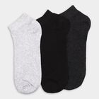 Men's Socks (Pack of 3), चारकोल, small