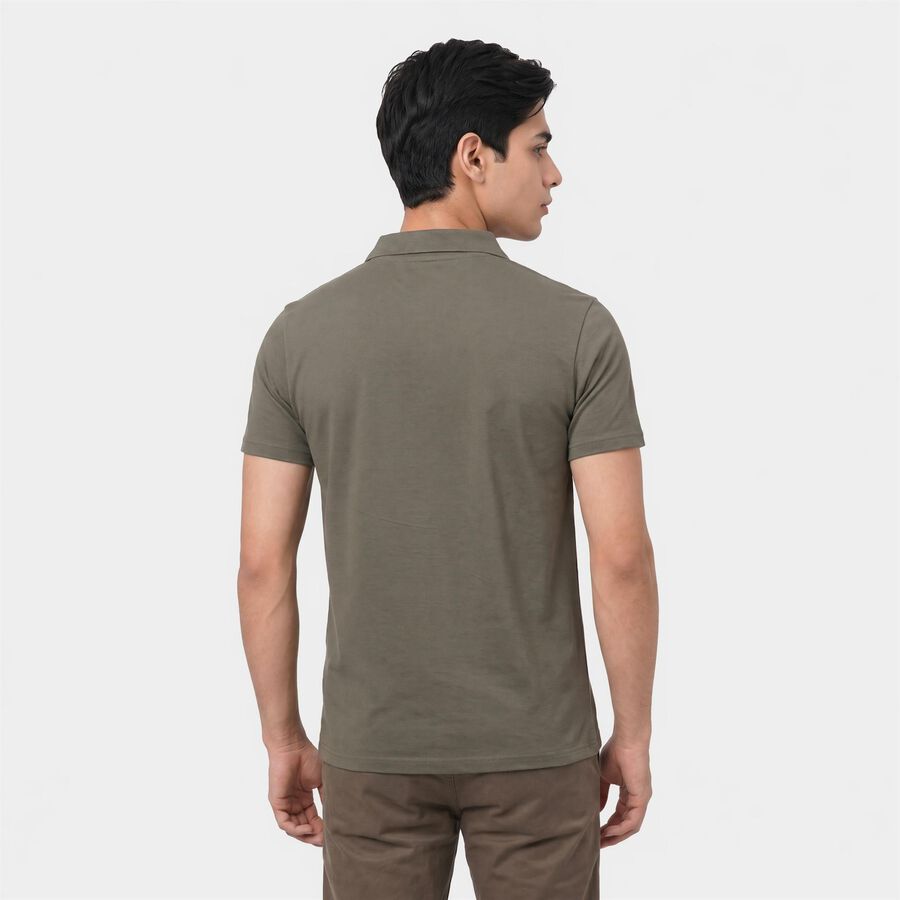 Men's Green Polo Neck Polo T-Shirt, Light Green, large