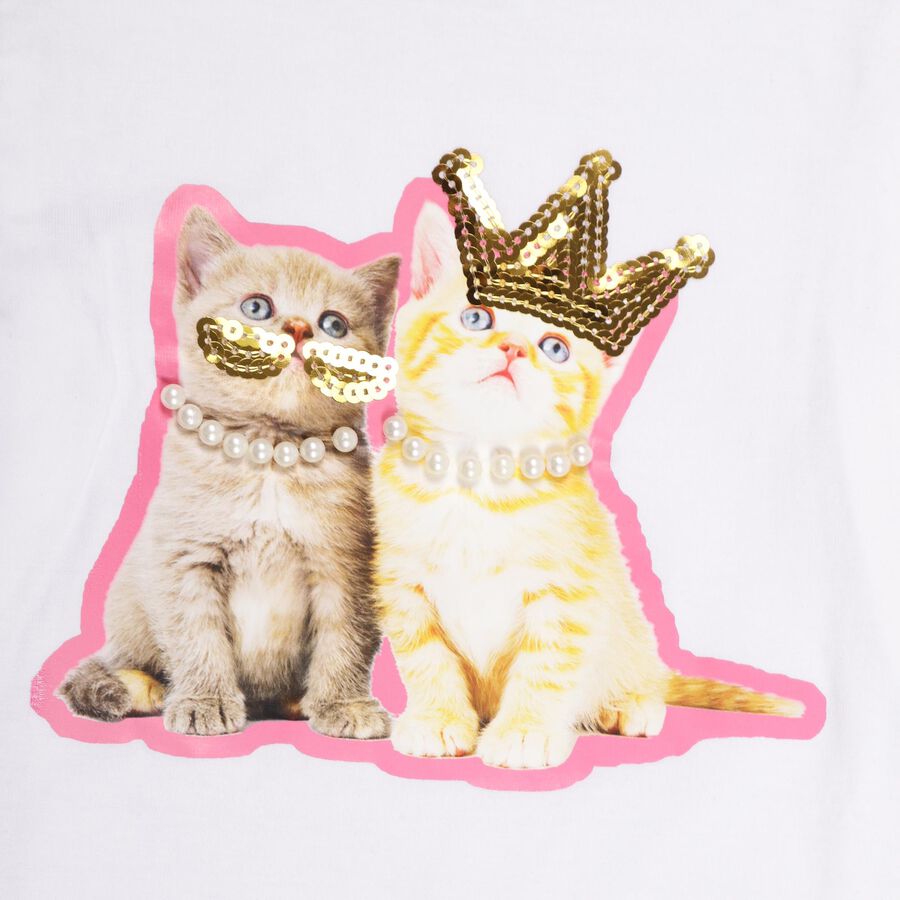 Girls' 100% Cotton T-Shirt , White, large image number null