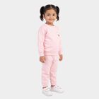 Girls Pink Round Neck Lounge Hipster Set, हल्का गुलाबी, small
