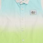 Infants Light Green and Blue Cotton Half Sleeve Classic Casual Shirt, Light Green, small image number null