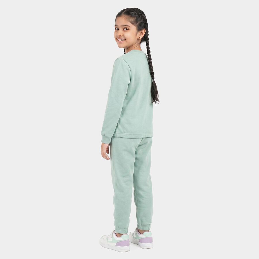 Girls Mint Green Round Neck Lounge Set Hipster Set, हल्का हरा, large