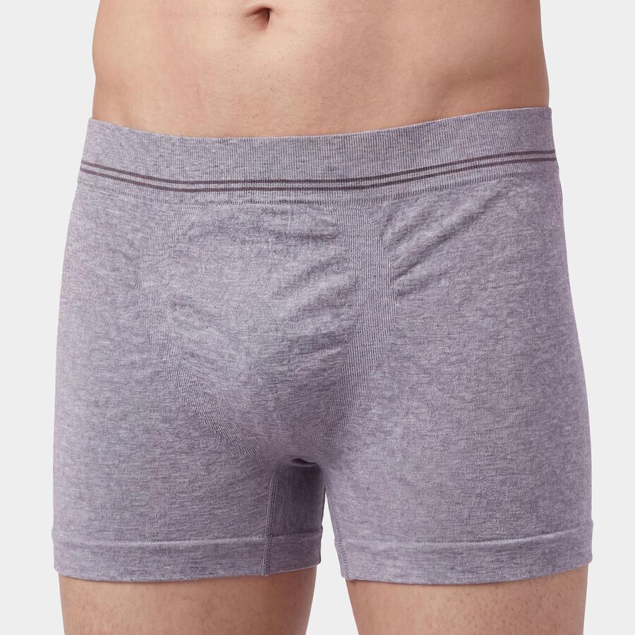 Men's Grey Slim Fit Melange Trunks, हल्का ग्रे, large