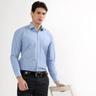 Men's Light Sky Blue Cut Away Collar Slim Fit Formal Shirt, Mid Blue, small image number null