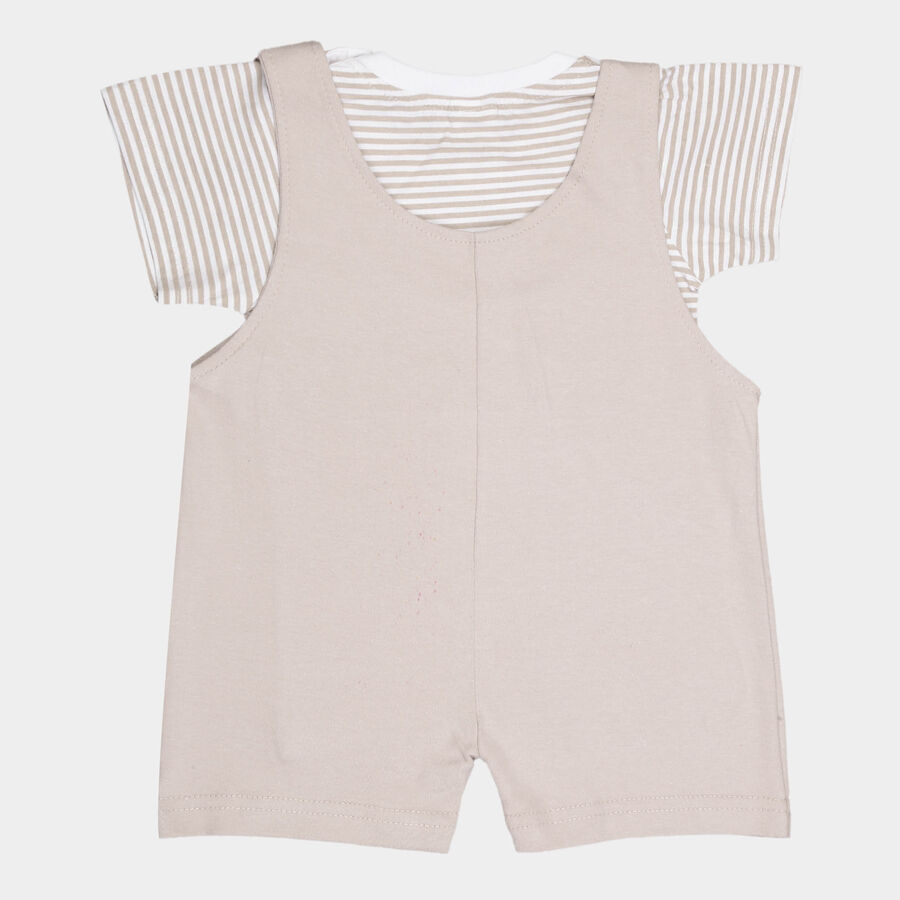 Infants Cotton Round Neck Baba Suit, Beige, large image number null