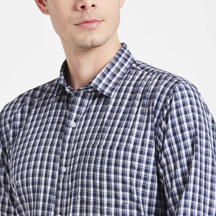 Checks Formal Shirt, Navy Blue, large image number null