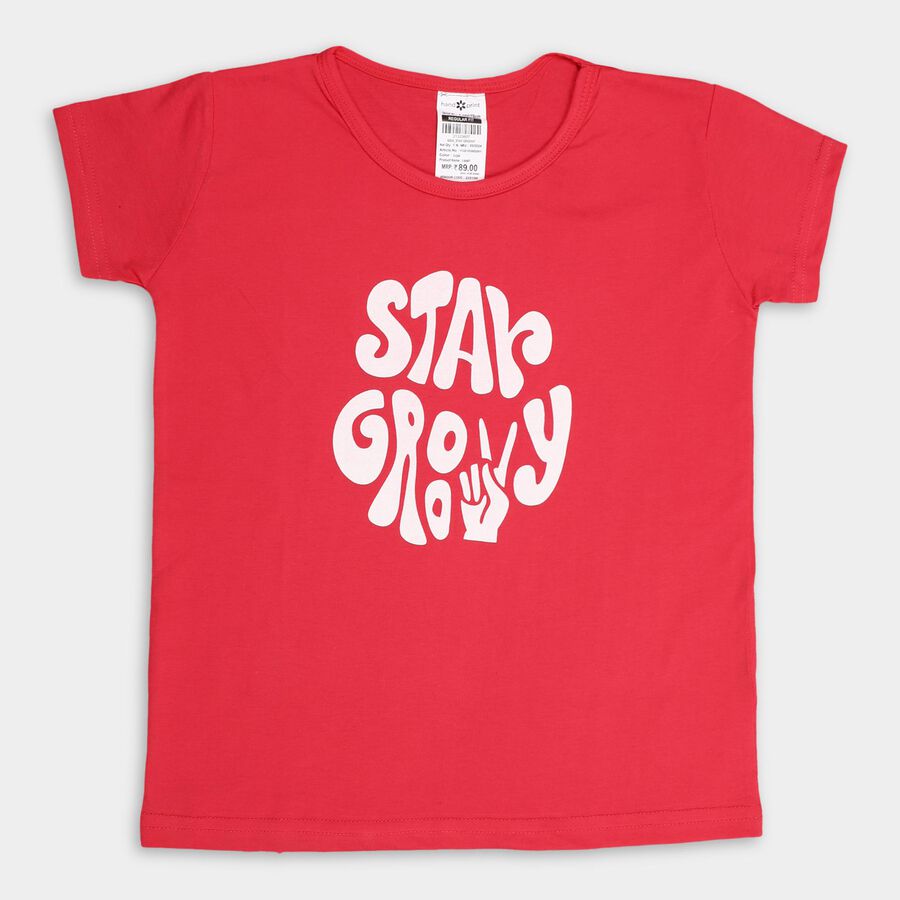 Girls' T-Shirt, मूँगा (कोरल), large image number null