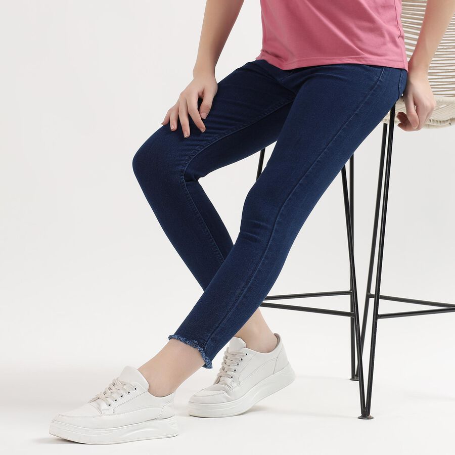 Ladies' Jeans, गहरा नीला, large image number null