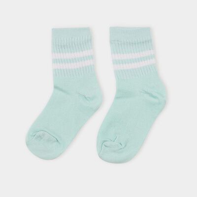 Girls' Mint Green Regular Fit Striped Socks Pack of 1
