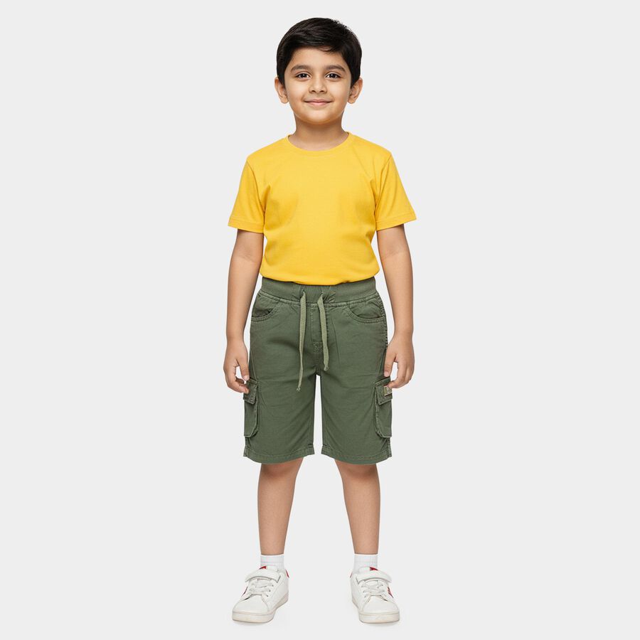 Boys Olive Green Cargo Cotton Jamaican Shorts, Olive, large