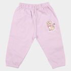 Infants' Lavender Jogger Fit Cartoon Printed Cotton Pyjama, लाइलेक, small