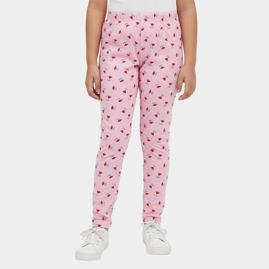 Girls' Cotton Blend Minimalist Pyjama, हल्का गुलाबी, large