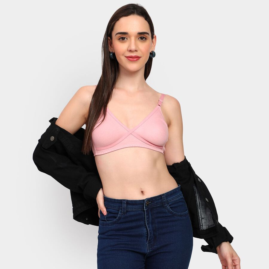 Ladies' Bra, हल्का गुलाबी, large