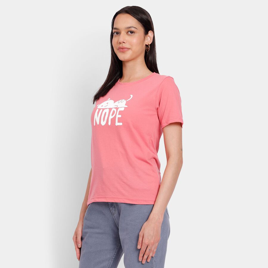 Ladies' Round Neck T-Shirt, Pink, large image number null