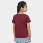 Girls Purple Round Neck Regular T-Shirt, Purple, small