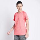 Cut & Sew Round Neck T-Shirt, Pink, small image number null