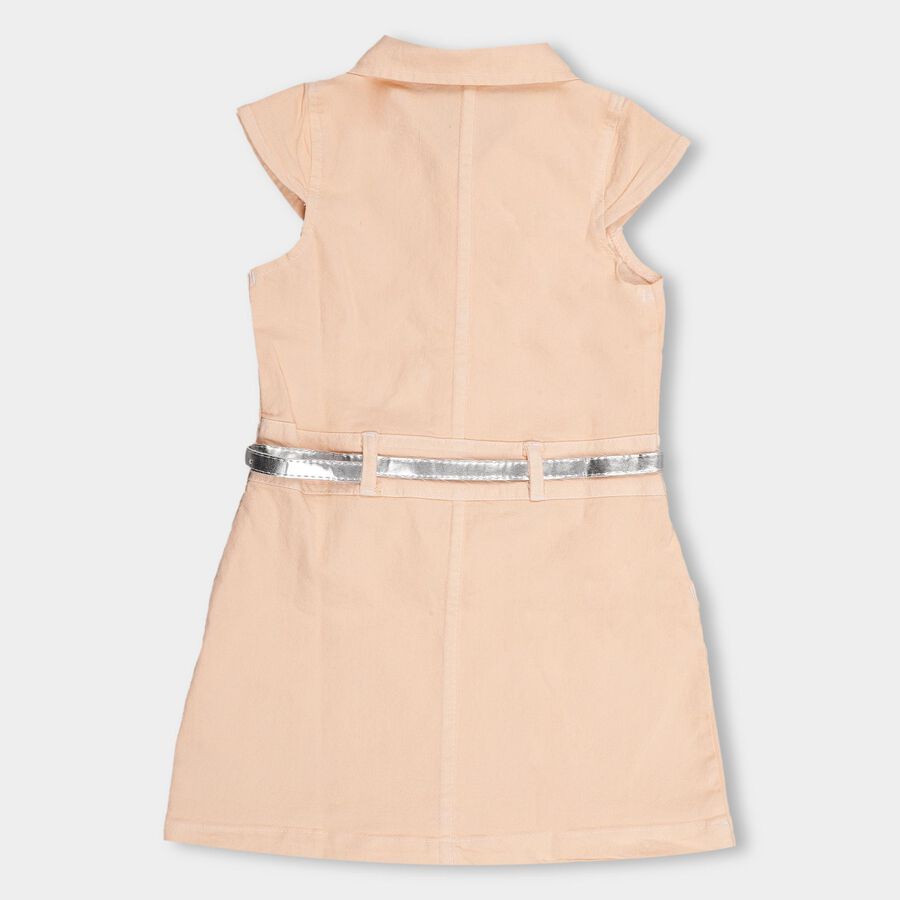 Girls' Frock, पीच, large image number null