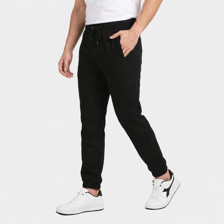 Men's Black Jogger Fit Track Pants, Black, large