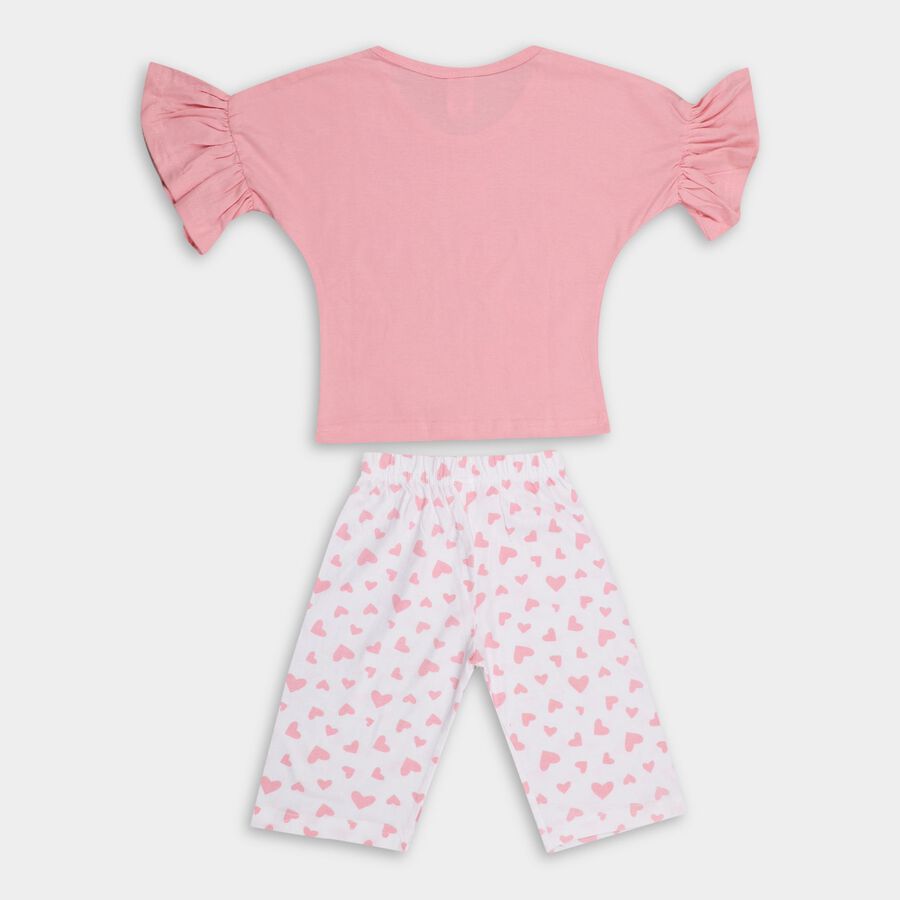 Girls' 100% Cotton Capri Set , Light Pink, large image number null